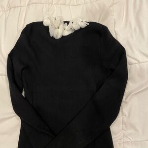 Floral collar sweater top